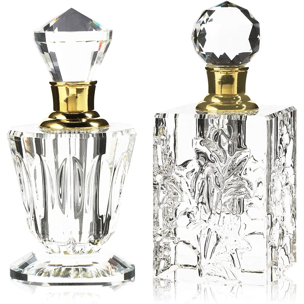 Crystal Perfume Bottle Set, Vintage Style (2 Pack)